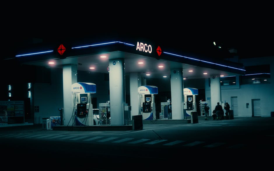 Eureka Police Department patrol vehicle at a Broadway commercial area at night